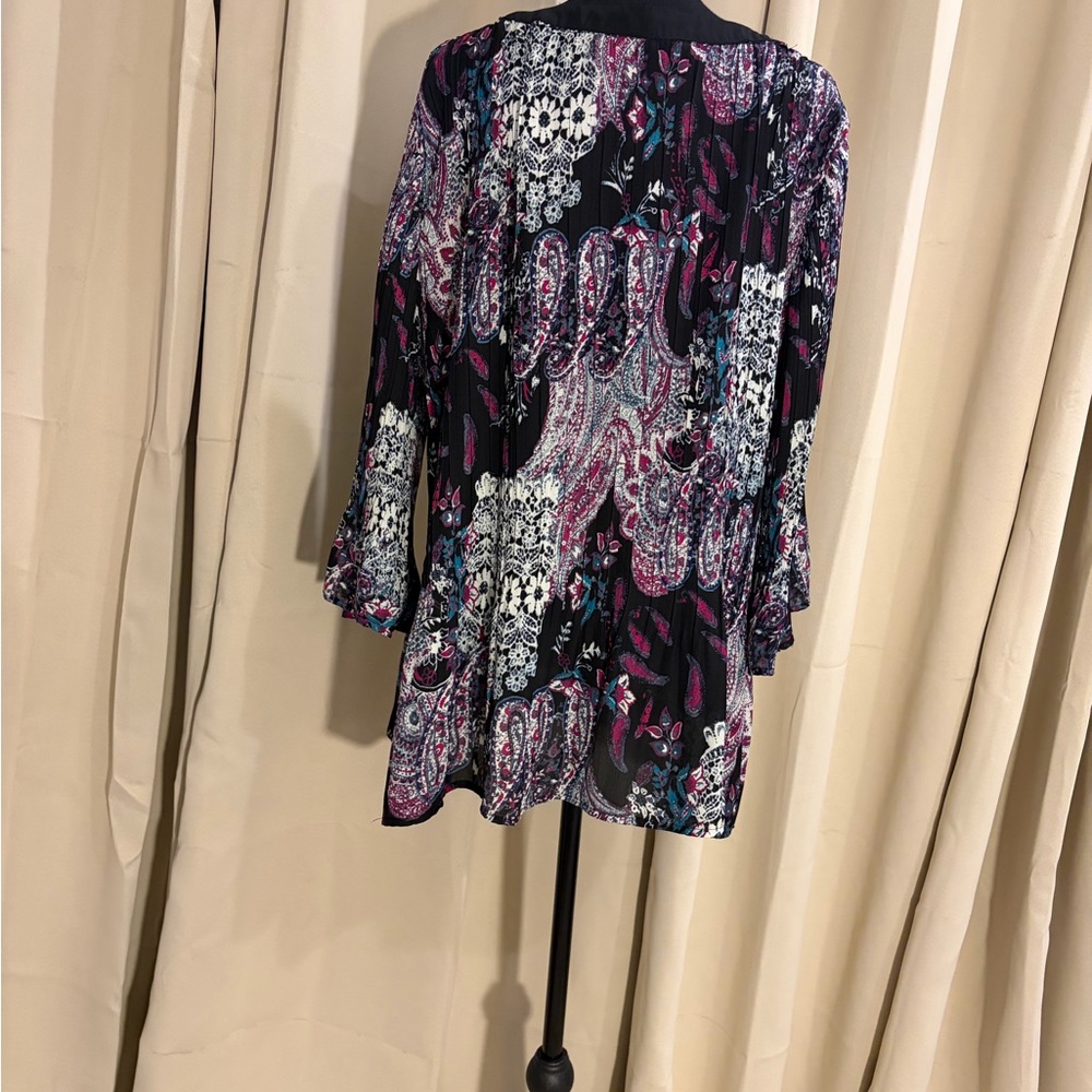New Directions Black and Purple Paisley Tunic - Picture 2 of 3